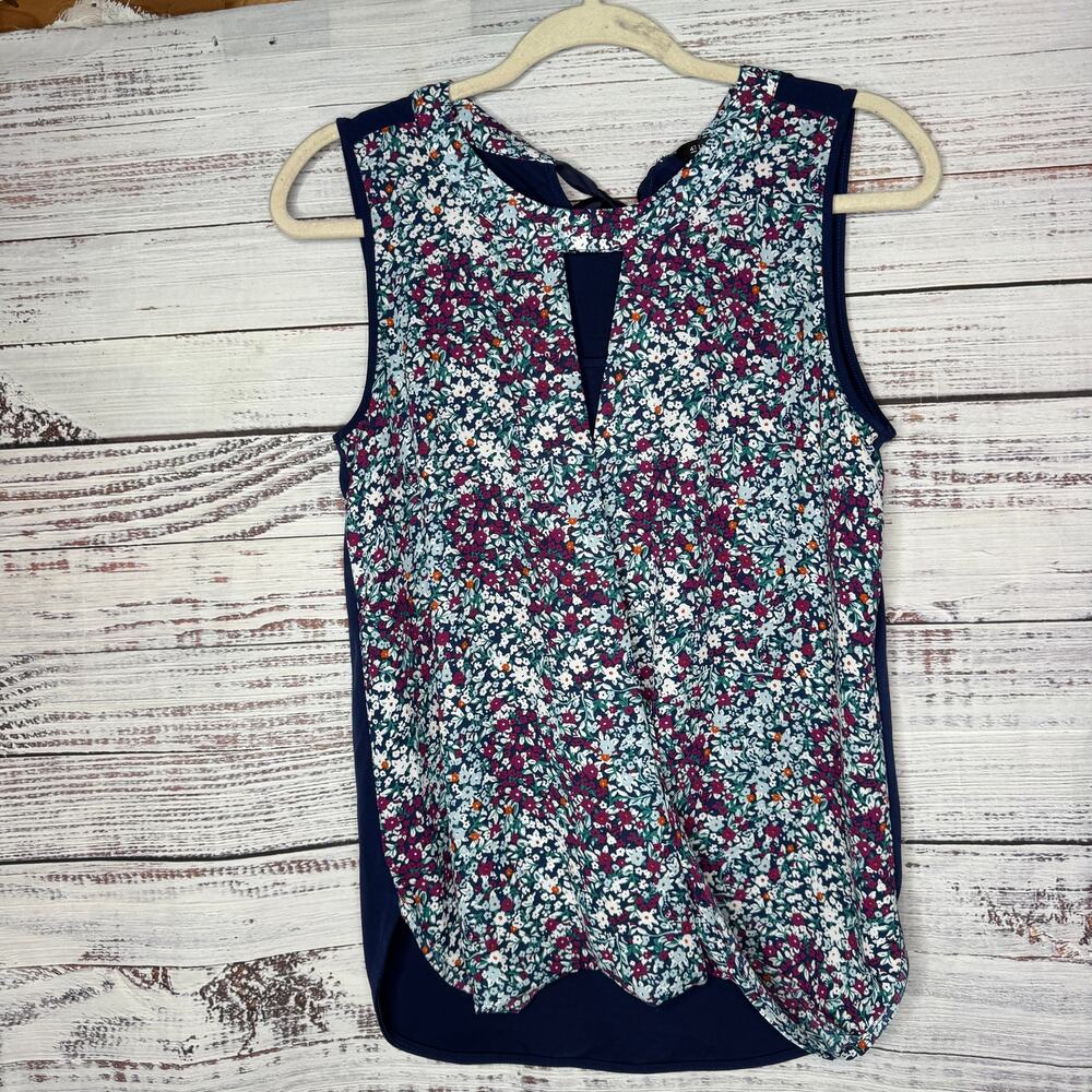 41 Hawthron Floral Wrap Tank Top Tie Back Sm